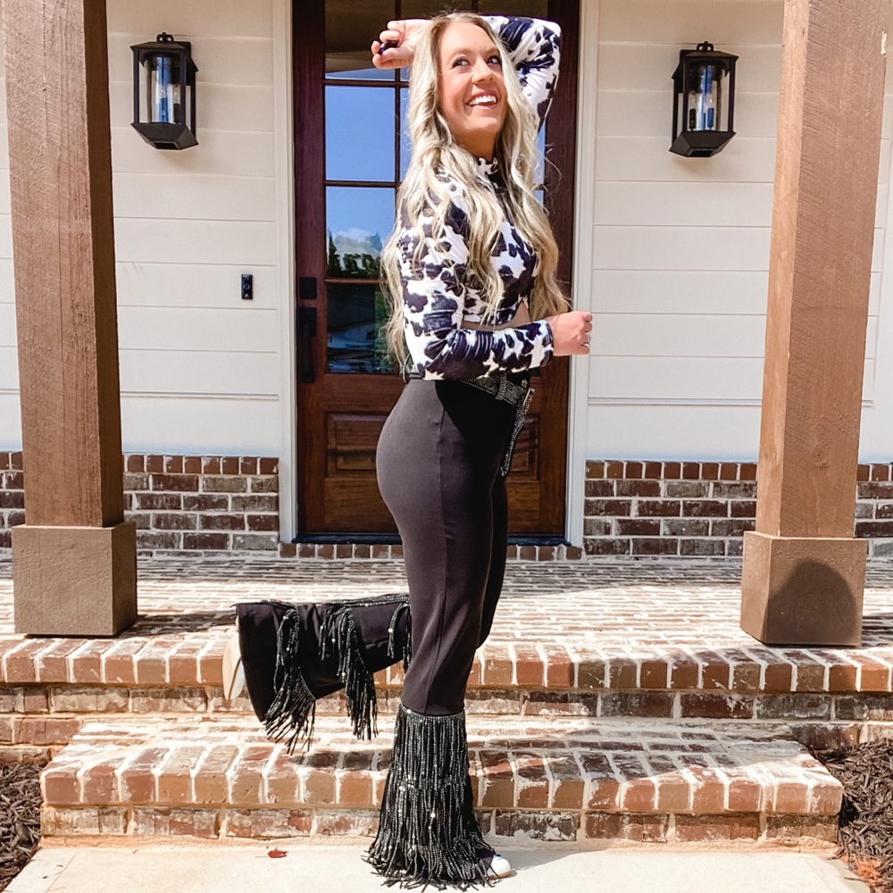 Rhinestone Fringe ChaCha Pants
